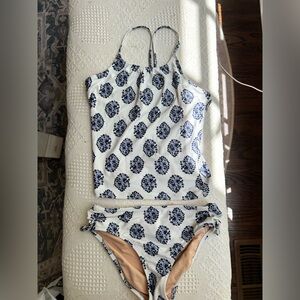 Crewcuts Blue and White Swimsuit Girls Size 12